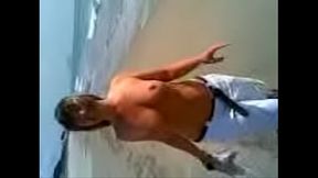 Justine Adams topless on Papamoa Beach 1