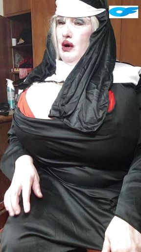 Sexy nun showing pssy