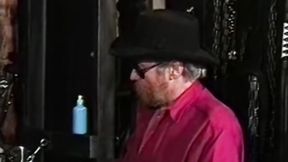 ”Oily blonde roped up & teased hard before having a drink”