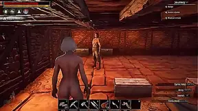 Albino Goddess Surrenders to Wild BDSM Orgy in Conan Exiles Realm