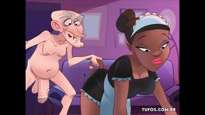 Old Pervert and Cocky Touching the Hot Maid, Aninha and Mistress! Hentai and Cartoon Porn from the Bastards!