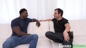 CuckoldSessions - Busty Hotwife Spits In Her Lil Cuck's Mouth While He Watches Her Fuck