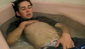 boyssmoking soaking wet shane allen wanks his hard cock while smoking