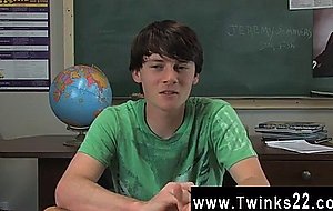 Hot gay jeremy sommers is seated at a desk and an