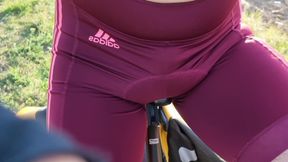 Title: Tight Bike Shorts &amp; Outdoor Piss with uncut dick- Two Perspectives on My Bike Ride