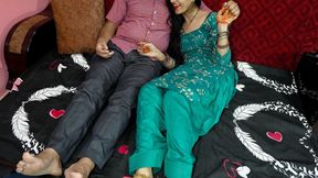 Hindi couple romance, hubby convinces her to have anal sex