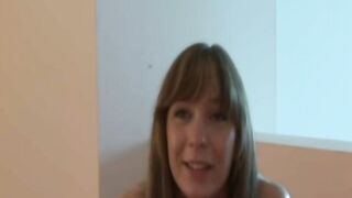 Retro amateur beauty swallows grandpa cum POV