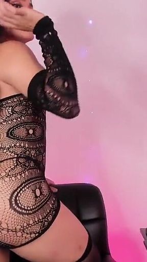 Colombian Sissy Bounces Ass Inviting Tongue with Nylon
