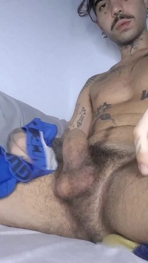 Curious amateur plays with her underwear while sniffing her socks