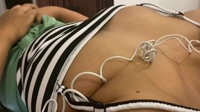 Step Sister on Bed While No Bodyat Home Stepbrother Came to Stepsister Room and Press Her Boobs