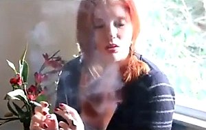 Redhead smokes 2 at once
