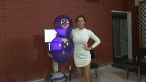 Lucy Purr Blows a Medium-Sized Clown Figurine Balloon (MP4 - 720p)
