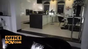 POV of two hot chicks getting fucked hard in MFF threeway