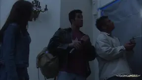 Beauty gives a midnight blowjob before riding cock