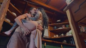 Heavily tattooed wifey gives sloppy oral to huge dick hipster