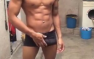 Big-Cock Striptease and Masturbation by Amateur Hunk