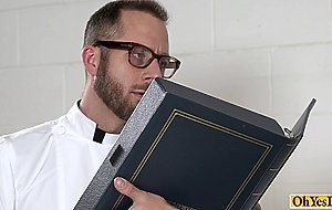 Twink agrees to fuck with the old priest for redemption