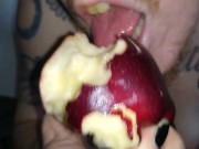 Apples, Food Fetish FTM With Teasing and Nipple Play, Quiet