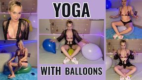 Yoga time with balloons