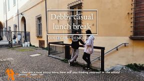 Debby casual lunch break collegue's demolition