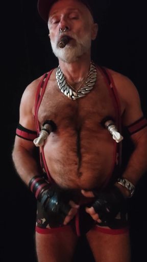 Nipple Muping While Smoking Gar