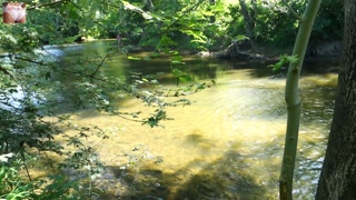 SOLO GIRL BIKES IN A SKIRT AND STRIPS OFF AT THE RIVER