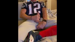 Jockdad87 Shoots a Load of Cum in His Football Gear