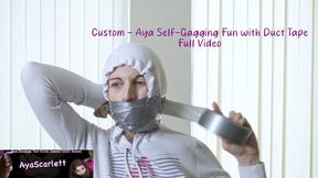 Aya Scarlett - Full Video - Custom Video - Aya Self-Gagging with Duct Tape