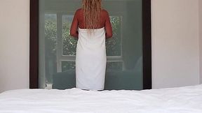 Blonde Milf with Big Ass Takes Hot Load After Shower