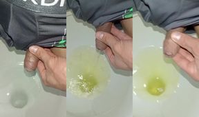 Desperate pissing in underwear like a dirty whore compilation