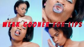 Weak Gooner For Lips- Ebony Femdom Goddess Rosie Reed Lipstick Mesmerize For Submissive Lip Gooners- standard definition