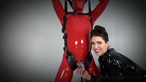 Caged in escape-proof chastity