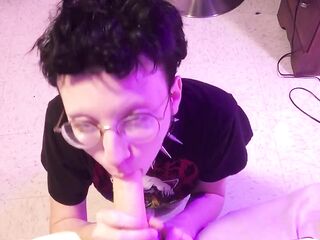 Femboy chokes on penis - Deepthroating - FTM