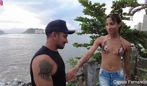 cassia fernandez takes a big cock bareback and he cums on her face