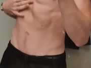 fit twink showing off in the mirror