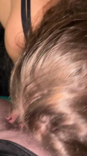 Busty MILF Stevie Nips Sucking Dick POV