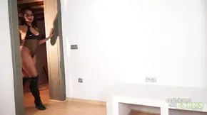 Sexy Spanish actress Pamela Sanchez gobbles up a toy rabbit