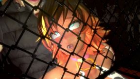 anime milk girl gets fucked standing up in a sex cage