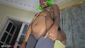 Tiny Chilly has a tiny pussy grey socks and green hair