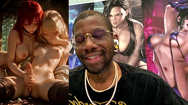Anime Girl Jerking Off A Transgender With A Tight Bald Pussy Until She Cums Hard, AI Generated