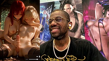Anime Girl Jerking Off A Transgender With A Tight Bald Pussy Until She Cums Hard, AI Generated