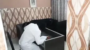Hot nurse seduces and bangs doctor in bedroom
