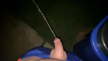 Taking a Risky Pee in the front yard