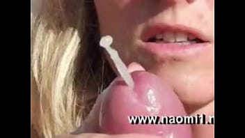 Cum on beach for Naomi
