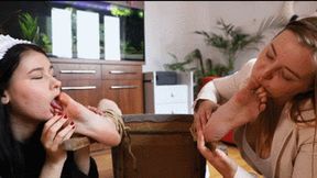 Maid Training how to tickle&licking soles&nipples (HD)