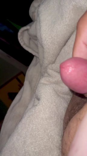 Trans amateur solo plays with cock and cums hard