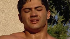 I Am a Young Hung Muscle Stud and I Jerk off Solo Outdoors Before a Hot Three Way and Cum