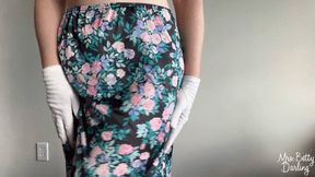 Floral Slip Dark Floral Panties White Gloves Tease SFW