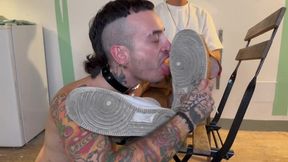 Dirty shoes, smelly socks and filthy feet for Mattew by the young Alpha Male