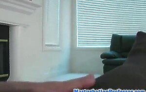 Sexy blonde rubs her pussy in pantyhose